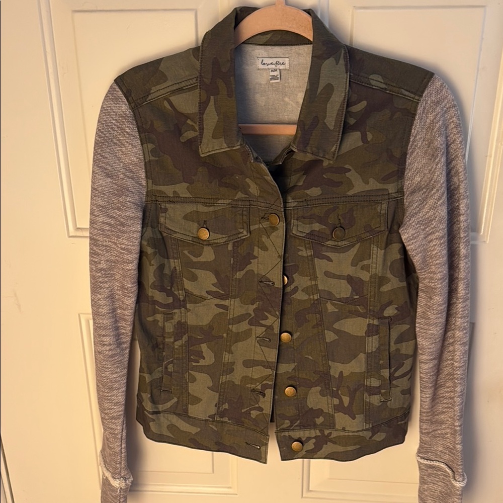 Kids. Lover fire Utility Jacket Green and Gray Hybrid Design